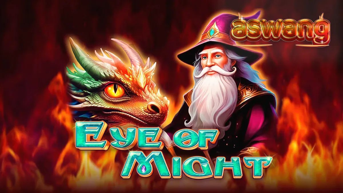 Tampilan visual slot Eye of Might dengan elemen fantasi dan simbol magis